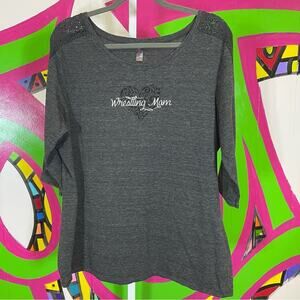 District Made, Glittery Wrestling Mom Shirt. Size XXL. In excellent condition!